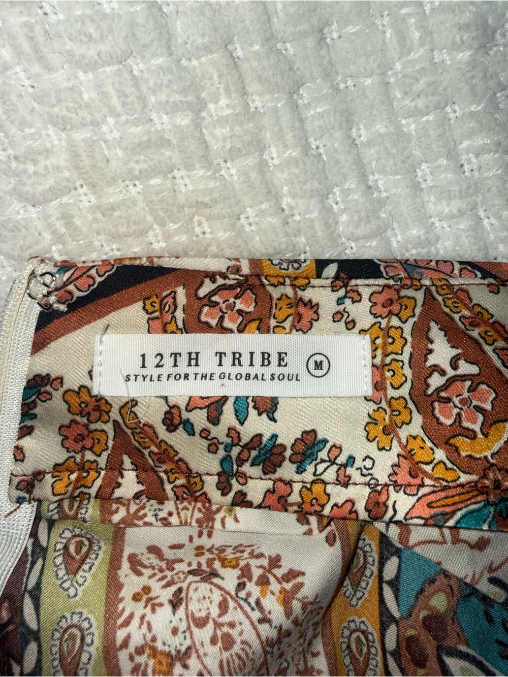 Paisley Print Bikini Top and Fringe Sarong Set in Turquoise & Brown - Picture 6 of 6